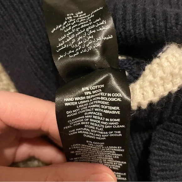 Self Portrait Balloon Sleeve Striped Sweater S cotton wool preppy quirky classic - Picture 6 of 6